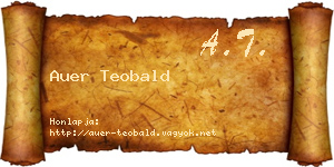 Auer Teobald névjegykártya